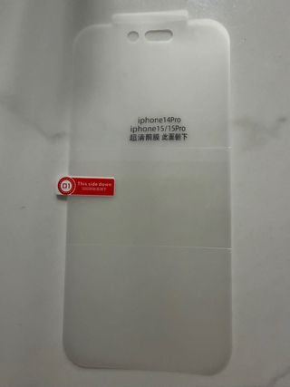 Protector Cristal Hidrogel iPhone 14 Pro/15/15 Pro