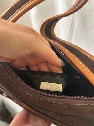 Borsa vera pelle marrone anni '50