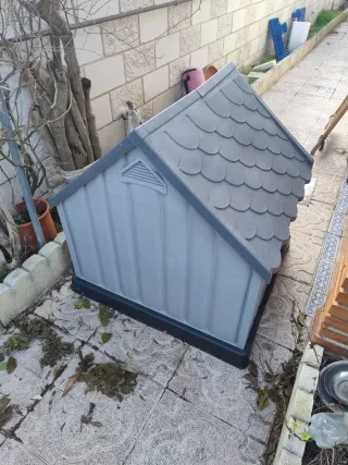 Caseta para perros grande gris