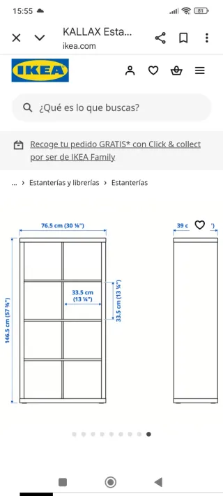 Estantería IKEA Kallax Negra 8 estantes
