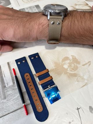 Correa para Hamilton X-Wind Nylon Azul y beige