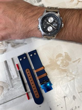 Correa para Hamilton X-Wind Nylon Azul y beige