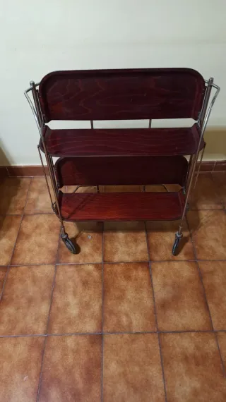 Mesita auxiliar plegable madera y metal