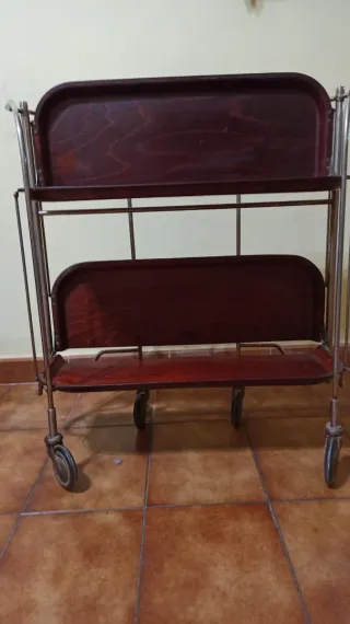 Mesita auxiliar plegable madera y metal