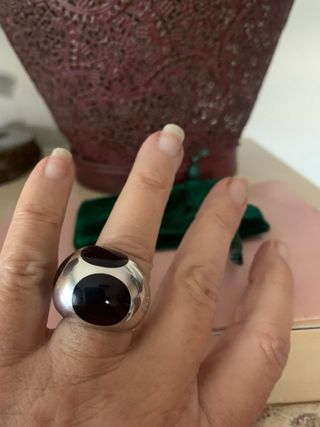 Anillo Plata Ley Esmalte Carolina Herrera