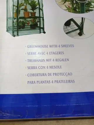 Invernadero 4 Baldas con ruedas 70x50x165cm