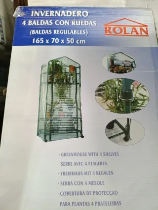 Invernadero 4 Baldas con ruedas 70x50x165cm