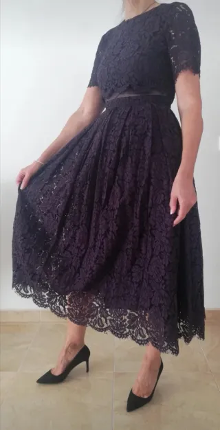 Vestido ASOS encaje morado T 38-40