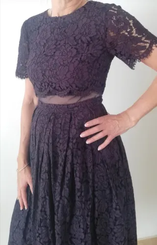 Vestido ASOS encaje morado T 38-40