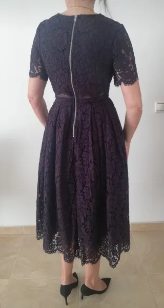 Vestido ASOS encaje morado T 38-40