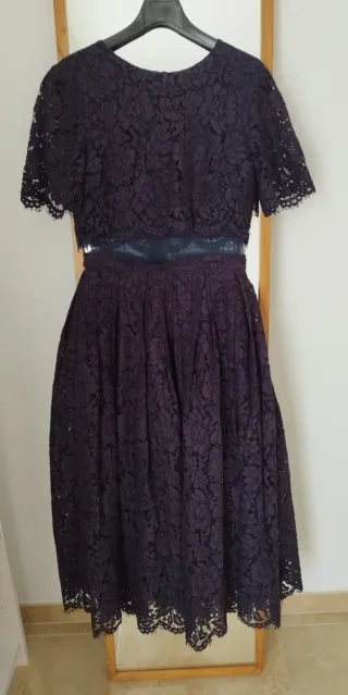 Vestido ASOS encaje morado T 38-40