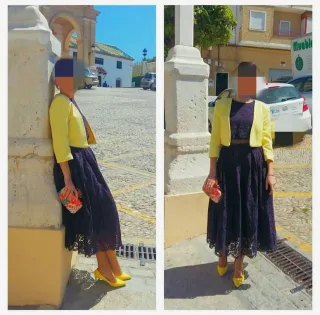 Vestido ASOS encaje morado T 38-40