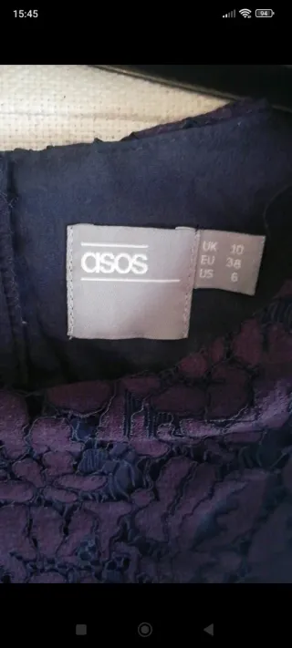 Vestido ASOS encaje morado T 38-40