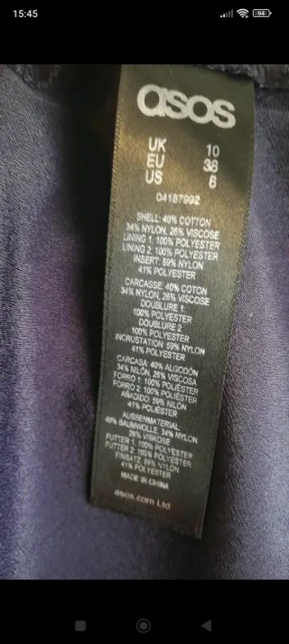 Vestido ASOS encaje morado T 38-40