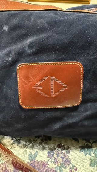 Maleta de viaje ED azul y marrón