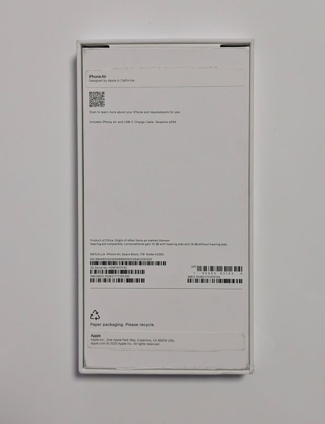 Apple iPhone 17 Air 1TB Negro Nuevo Súper Precio