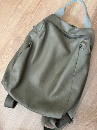 Mandarina Duck Mochila Piel Gris/Oliva