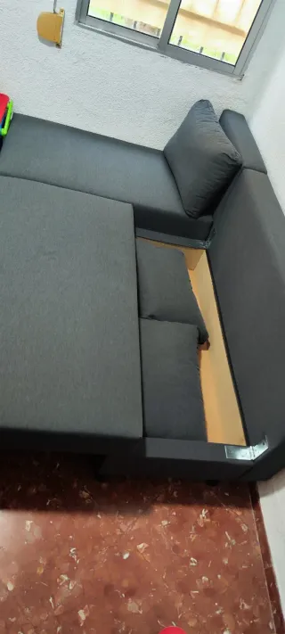 Sofá Cama Gris Tela