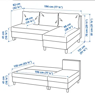 Sofá Cama Gris Tela