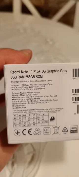 Xiaomi Redmi Note 11 Pro+ 5G 256GB Gris