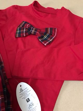 Completo bimba rosso tartan