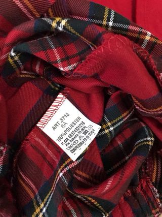 Completo bimba rosso tartan