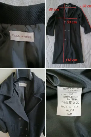 Cappotto donna nero taglia S/M