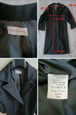 Cappotto donna nero taglia S/M