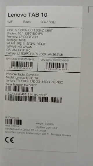 Tablet Lenovo 10'' con teclado Procase