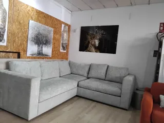 Sofá Esquinero Gris Clarito