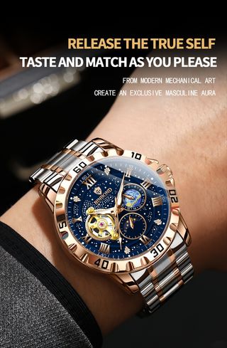 Reloj Automático BINBOND Oro y Plata