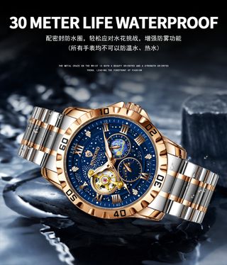 Reloj Automático BINBOND Oro y Plata