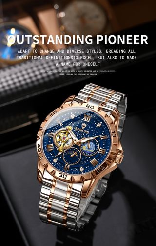 Reloj Automático BINBOND Oro y Plata