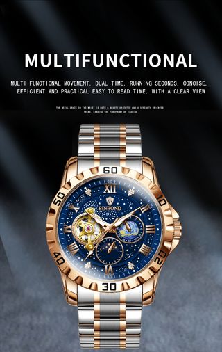 Reloj Automático BINBOND Oro y Plata