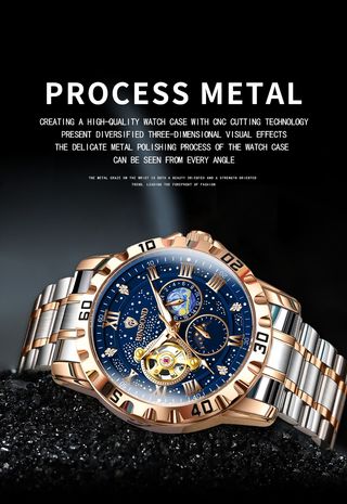 Reloj Automático BINBOND Oro y Plata