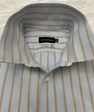 Camisa Pedro del Hierro rayas azul y beige