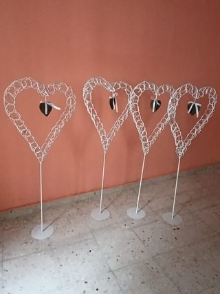 Set 4 Corazones Adorno para Ceremonias
