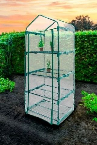 Invernadero 4 Baldas con ruedas 70x50x165cm