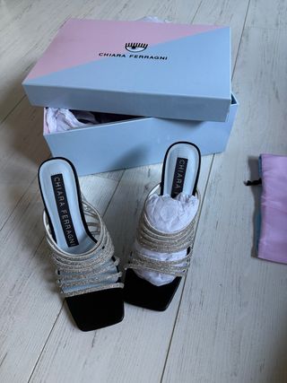 Sandalias fiesta Chiara Ferragni brillo