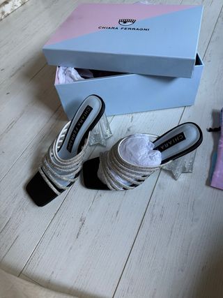 Sandalias fiesta Chiara Ferragni brillo