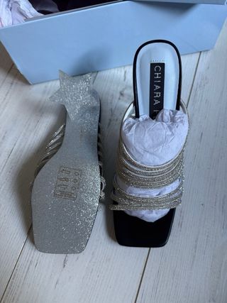 Sandalias fiesta Chiara Ferragni brillo