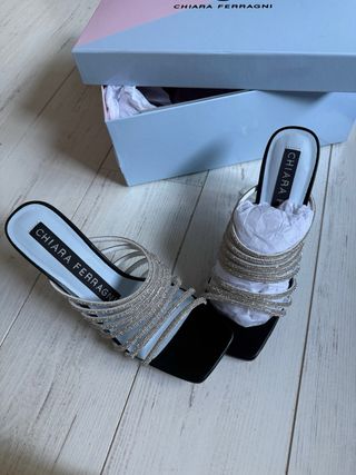Sandalias fiesta Chiara Ferragni brillo