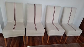 EN GIJON Juego de 4 sillas de comedor beige