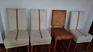 EN GIJON Juego de 4 sillas de comedor beige