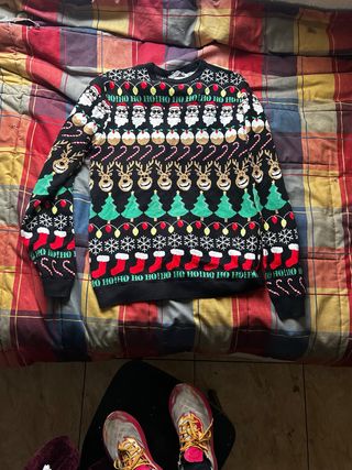 Jersey Navideño Negro Multicolor