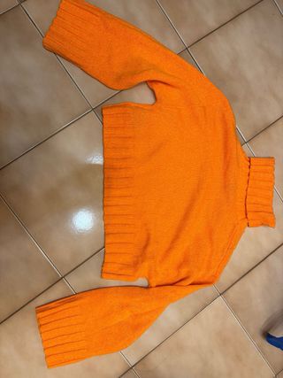 Maglione corto H&M arancio collo alto
