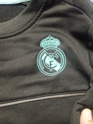 Sudadera Real Madrid Adidas Niño Negra