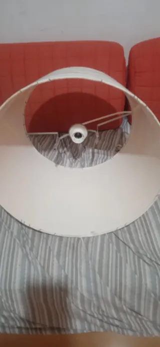 Paralume in tessuto beige e grigio