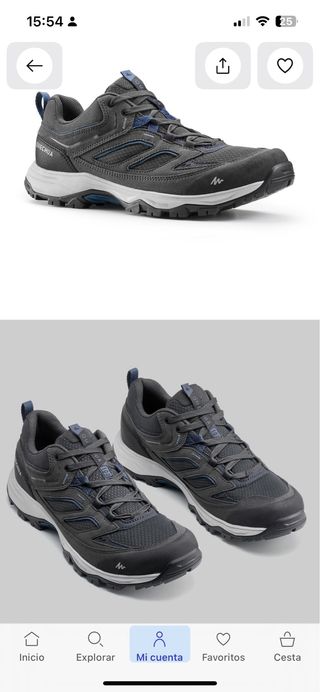 Zapatillas montaña trekking Hombre Quechua MH100