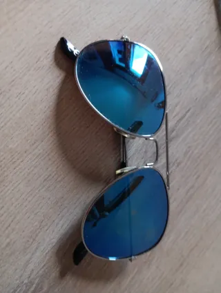 Gafas de Sol Aviador Azules y Plateadas